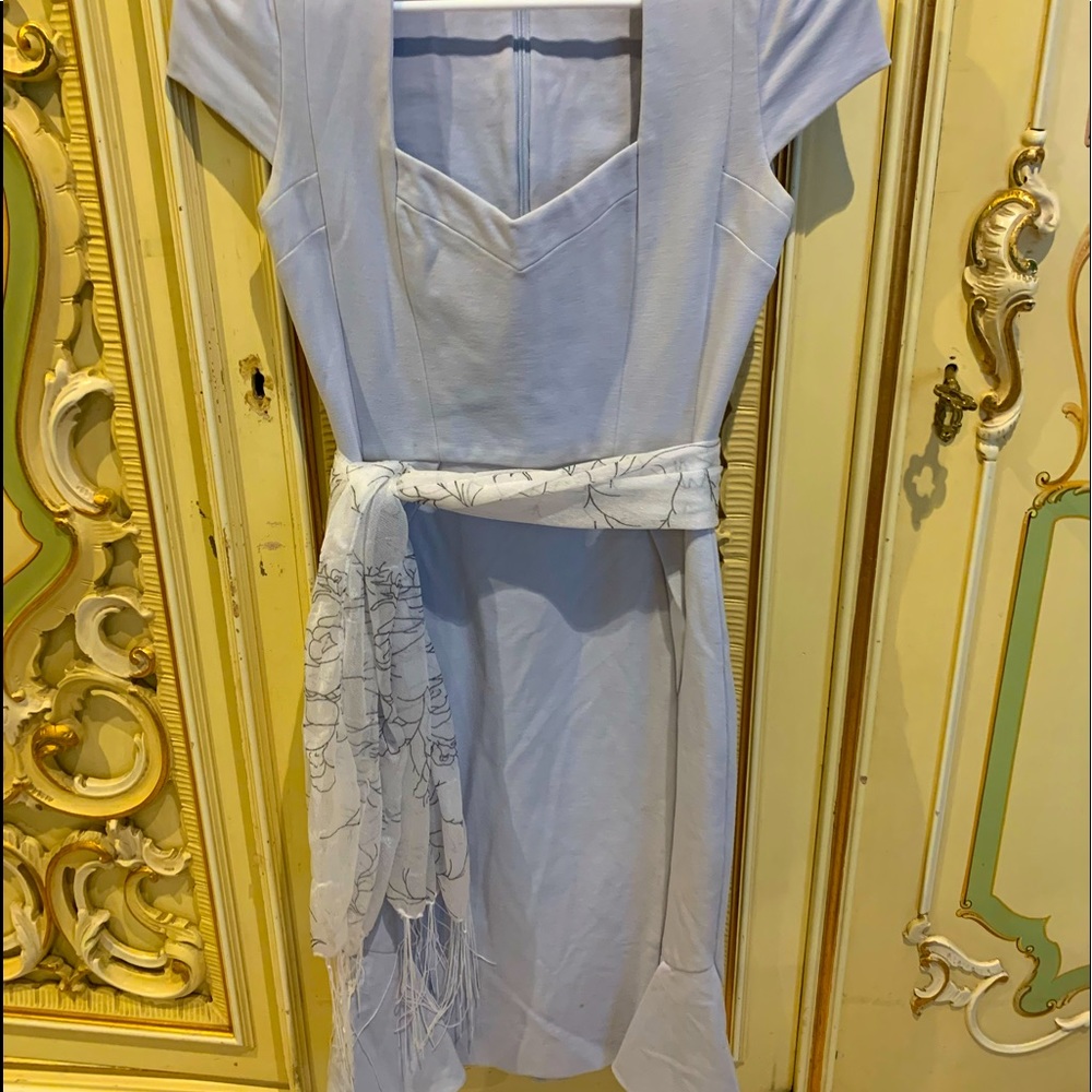 Karen Mullen baby blue designer dress